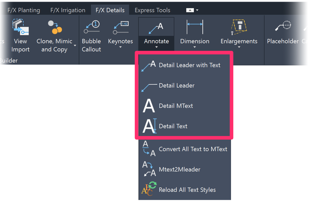 Leader With Text: Varying Text Sizes (Text Heights)