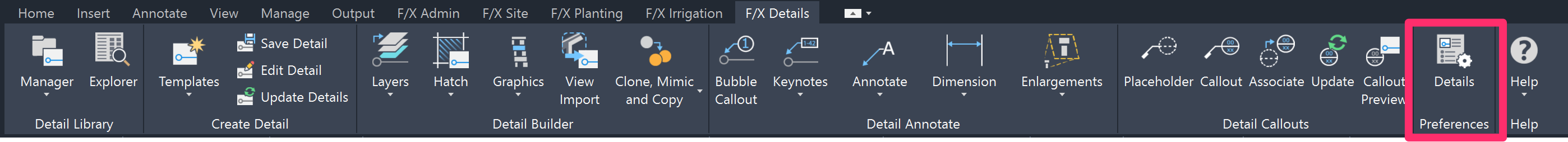F/X Details ribbon, Preferences pane