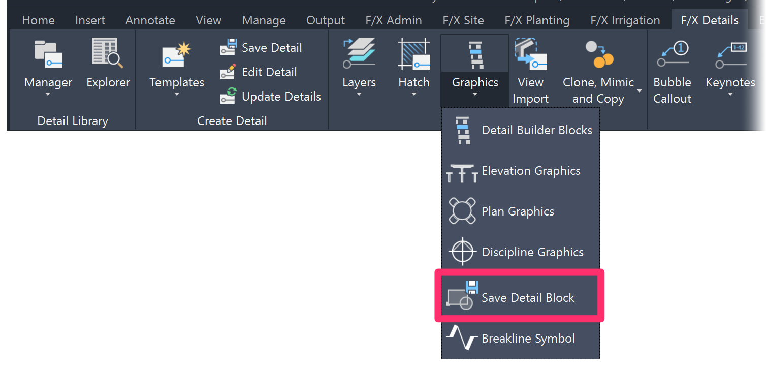 F/X Details ribbon, Seve Detail Block flyout