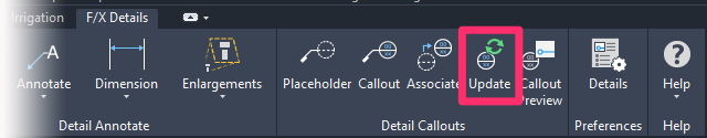 F/X Details ribbon, Update button