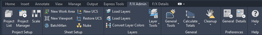 Updated F/X Admin ribbon for Design F/X