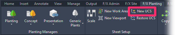 F/X Planting ribbon, New UCS button