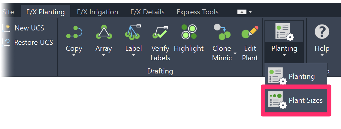 Preferences on FX Planting ribbon