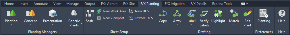 F/X Planting ribbon, Dark theme