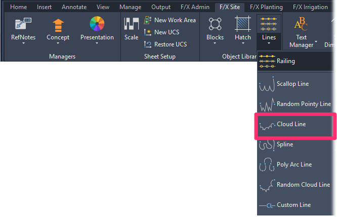 FX Site ribbon, Cloud Line flyout