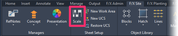 F/X Site tibbon, Scale button