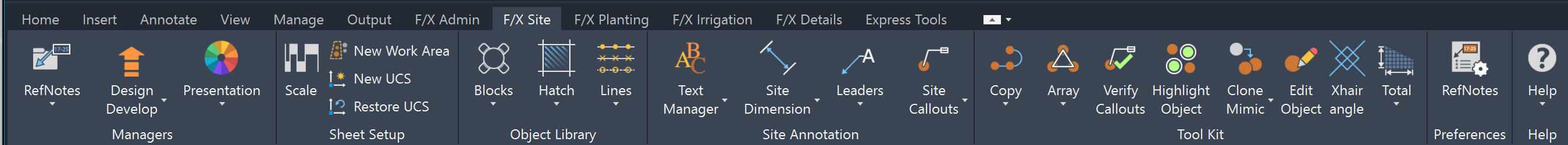 F/X Site ribbon