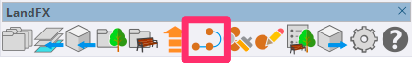 LandFX toolbar in SketchUp, Copy Along button