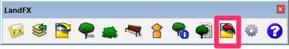 LandFX toolbar in SketchUp, Export to CAD button