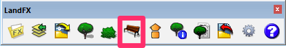 LandFX toolbar in SketchUp, Place Site Amenity button