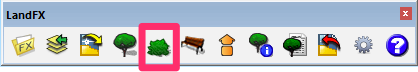 LandFX toolbar in SketchUp, Place Shrub button