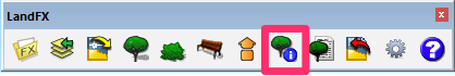 LandFX toolbar in SketchUp, Plant Info button