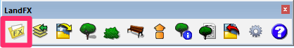 LandFX toolbar in SketchUp, Projects button