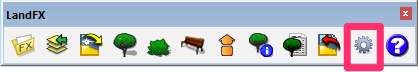 Land F/X toolbar in SketchUp, Settings button