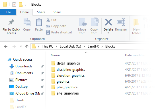 LandFX/Blocks subfolders