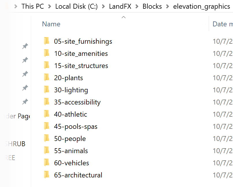 Elevation Graphics folders