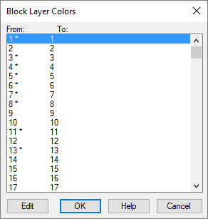 Block Layer Colors dialog box