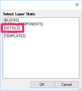 List of saved detail Layer States