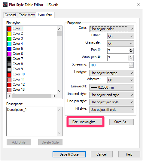 Lineweights