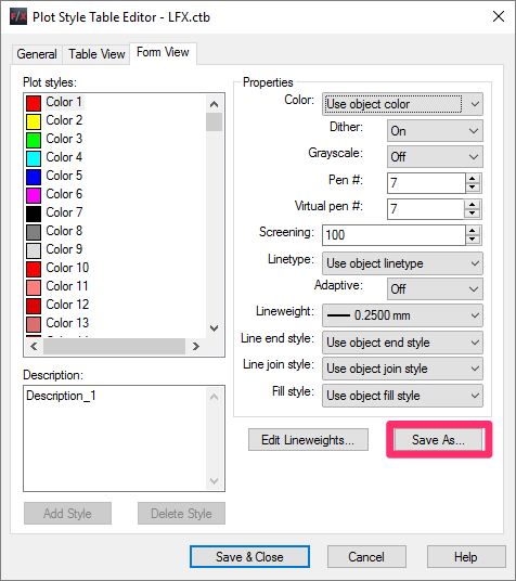 autocad plot style not working