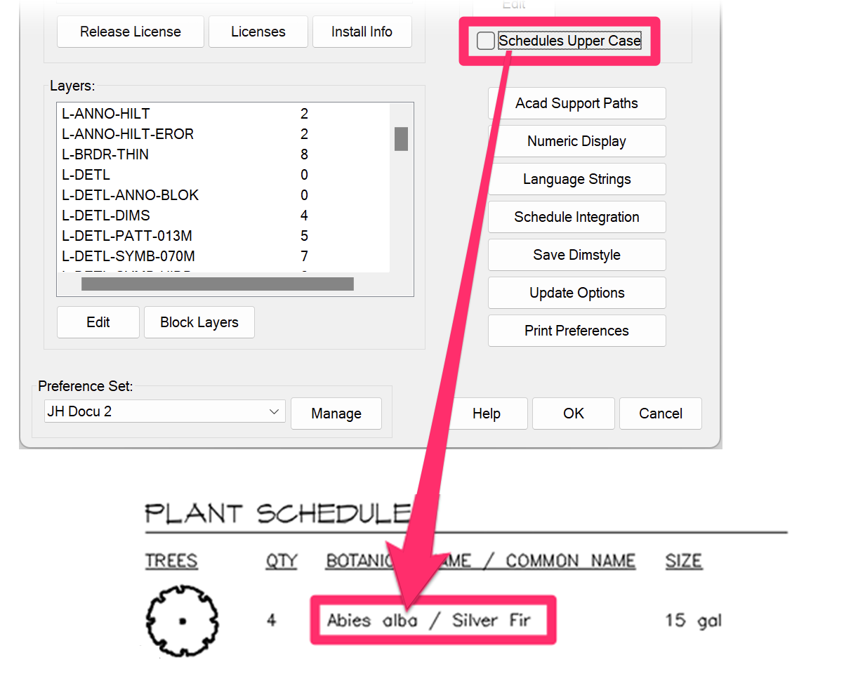 Schedules Uppercase, unchecked