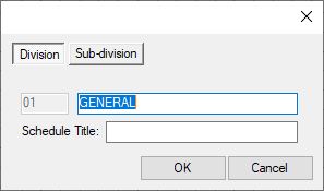 Editing divisions, settings