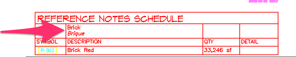 Schedule with secondary language terms, example