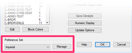 Preference Set options