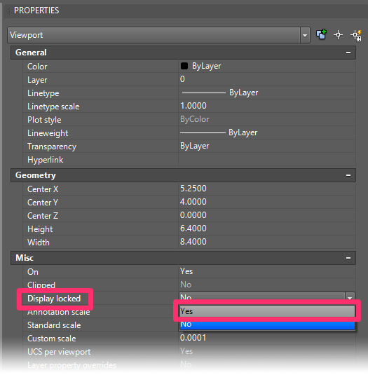 Locing a Paper Space viewport