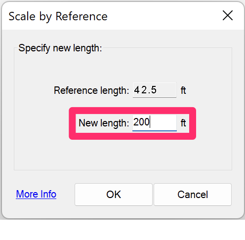 Scale by Reference dialog box