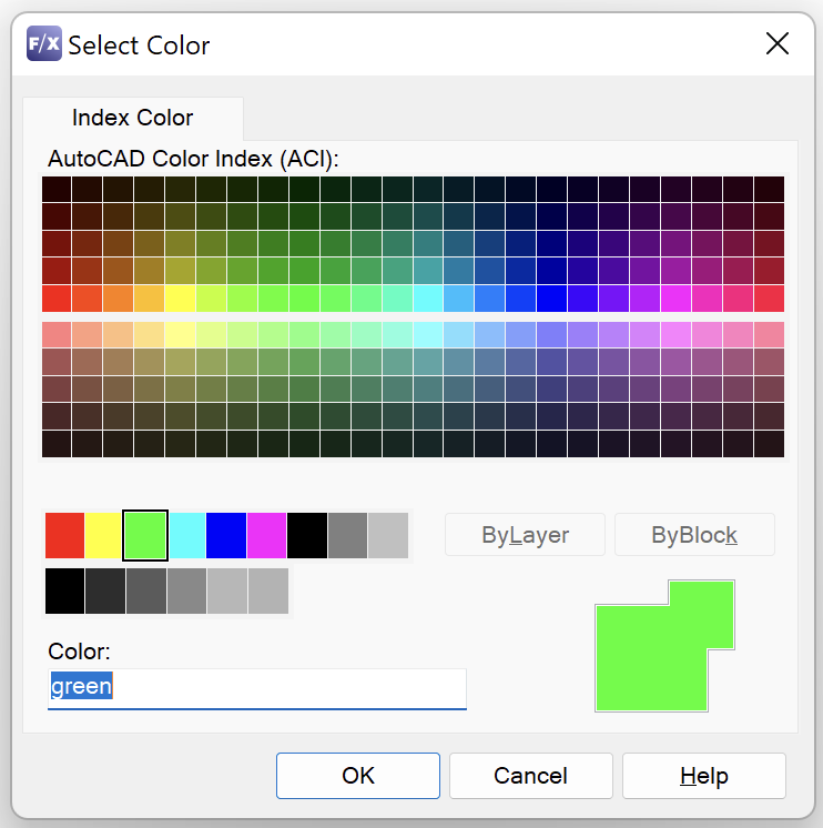 Selecting a layer color
