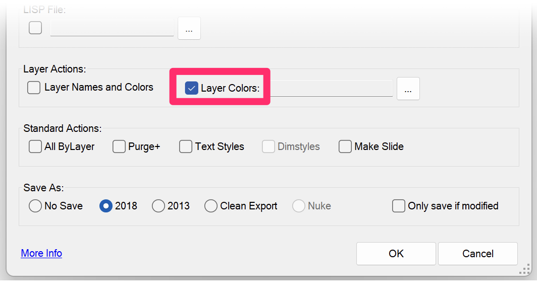 Layer Colors option