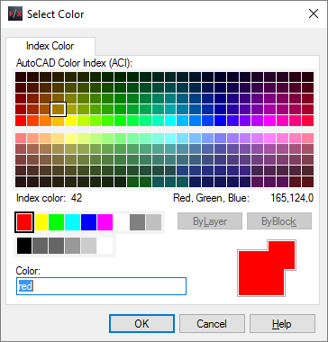 Selecting a new layer color