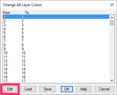 Highlighting a color number to change