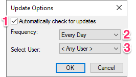 Update Options dialog box