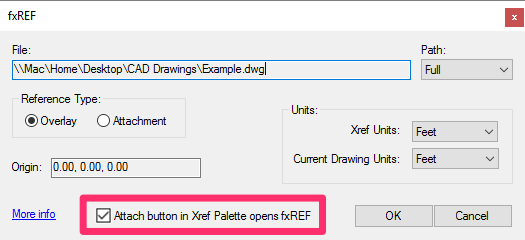 Option to fire fxREF when attaching Xref