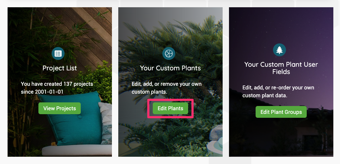 Edit Plants button