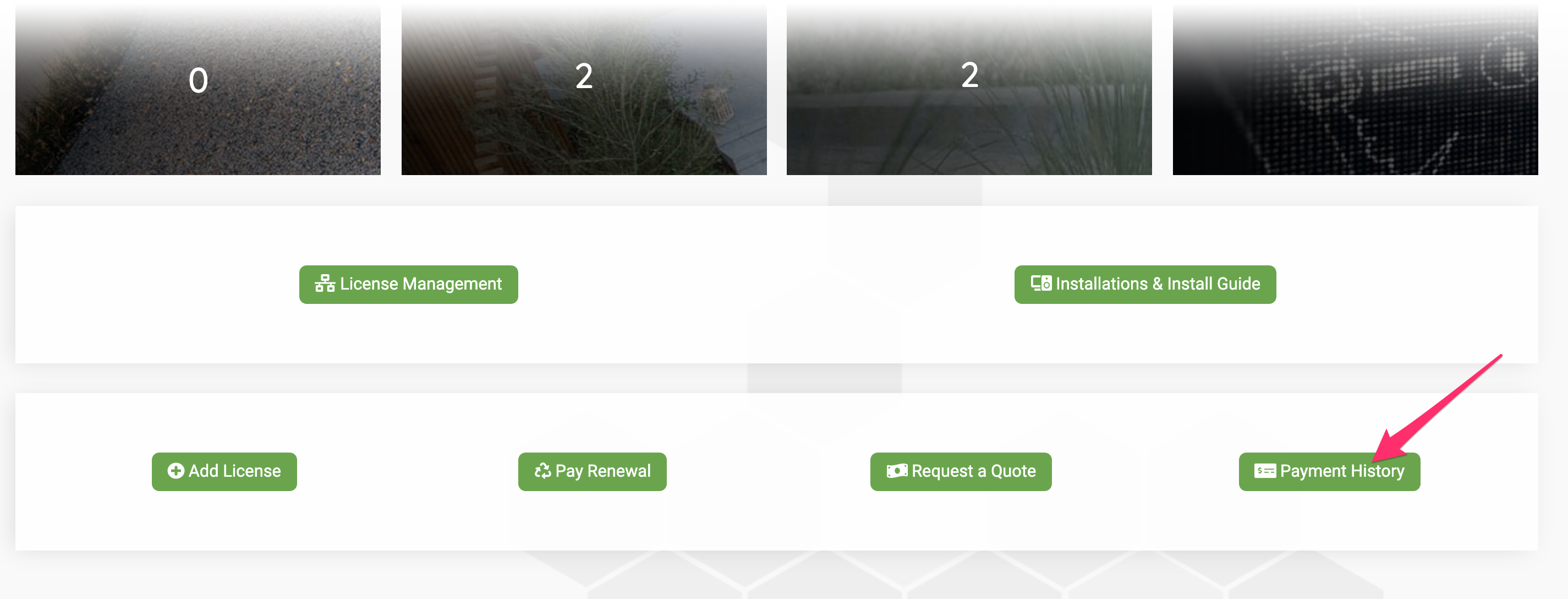 Land F/X Portal, Payment History button