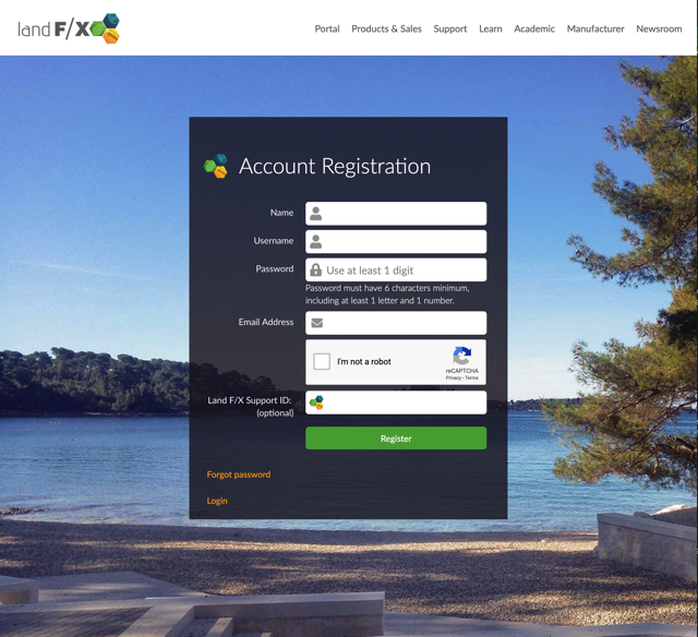 Portal registration form