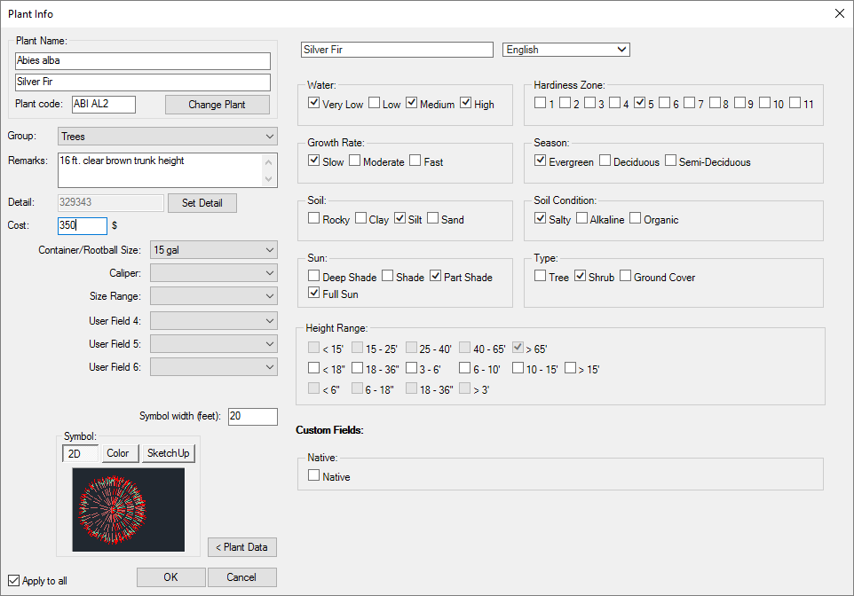 Adding a tree to a project