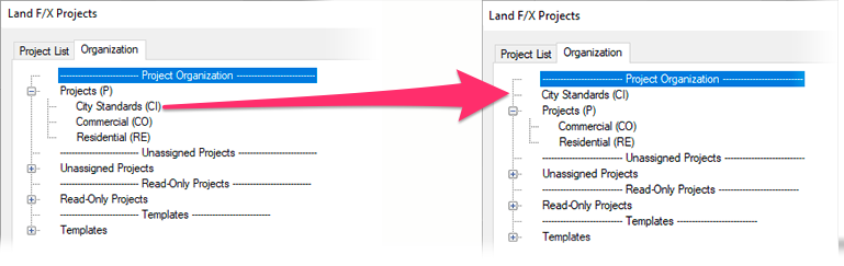 Move folder to main project organization level