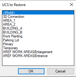 UCS to Restore dialog box
