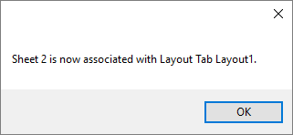 Sheet now associated with layout tab message