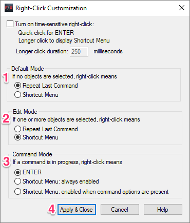 Right-Click Customization, recommended settings