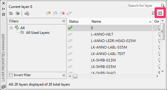 Layer settings, gear icon