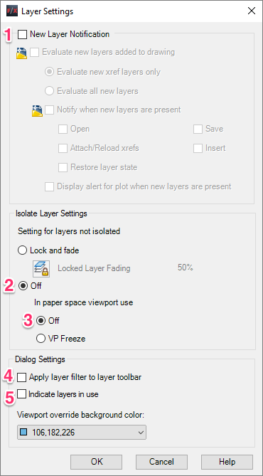 Our recommended layer settings