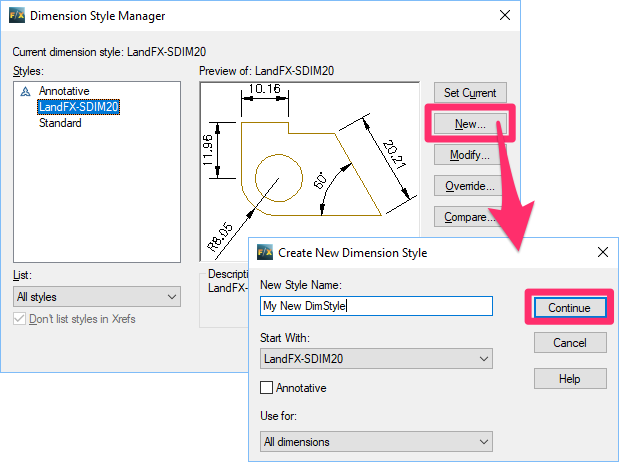 Creating a new DimStyle