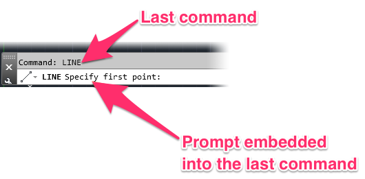 Embedded prompts seen after running a command, example