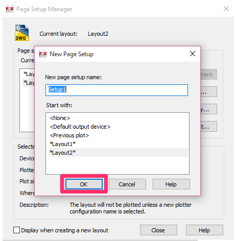 New Page Setup dialog box