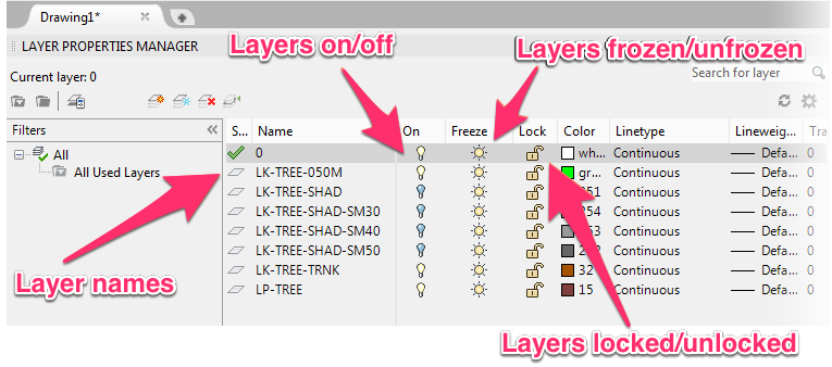 autocad layer, freeze layer